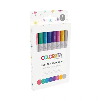 Image of Spectrum Noir Colorista Glitter Markers Pack of 8 Sparkling Brights