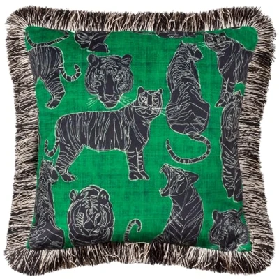 Image of furn. Wildcat Velvet Fringed Polyester Filled Cushion