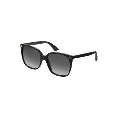 Image of Gucci GG Cateye Round Acetate Sunglasses Sunglasses, Women&#039;s, Size: 57, Black/grey