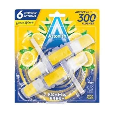 Image of Astonish Foam and Fresh Lemon Toilet Rim Block Twinpack (Pack of 9)
