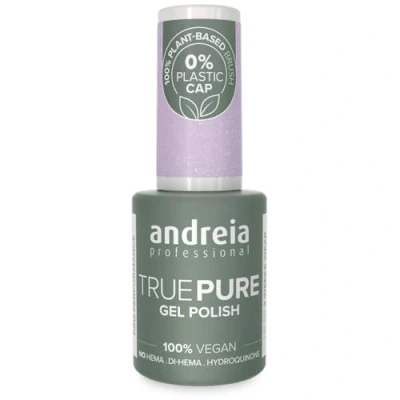 Image of Andreia Professional Hema Free Gel Polish TRUE PURE 21 and 100% Vegan for Sensitive Nails Semi Permanent UV LED Soak Off Nail Varnish 10.5ml (T50 Lavender with Glitters)