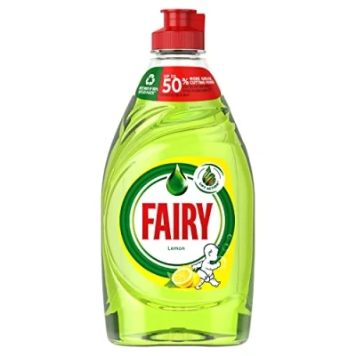 Image of Fairy Lemon Washing Up Liquid with LiftAction. No Soaking, Grease, Fuss &amp; Gentle On Your Skin (320 ML x 10)