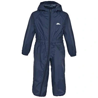 Image of Trespass Babies Button Waterproof Rain Suit (12/18 Months) (Navy Blue)
