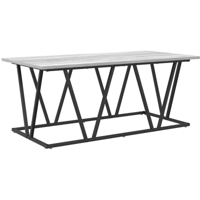 Image of vidaXL Grey Sonoma Coffee Table 100x50x40 cm Made of Engineered Wood and Metal