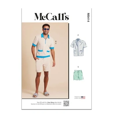 Image of MCCALLS M8414AA Men&#039;s Knit Shirts and Shorts AA (34 36 38 40 42)