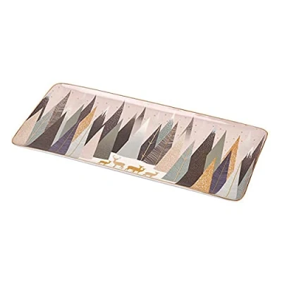 Image of Sara Miller Frosted Pines Collection Deer Sandwich Tray
