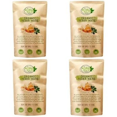 Image of Organic Yerba Mate Tea Bags by The Natural Health Market Plastic Free Product A Powerful Stimulant Containing Vitamins &amp; Minerals (200 (4 x 50 Bag Packs))