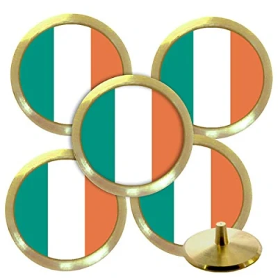 Image of Best Impressions Personalised Solid Brass Golf Ball Markers (Ireland Flag)