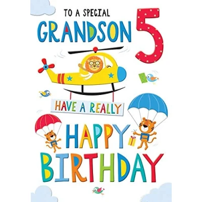 Image of Regal Publishing Juvenile Birthday Card Age 5 Grandson 9 x 6 inches C80577