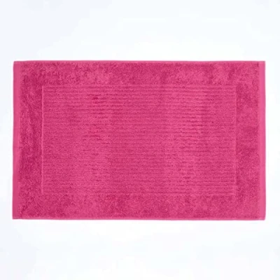 Image of HOMESCAPES Imperial Plain Rasberry Bath Mat 50 x 80 cm Super Soft Bathroom 100% Turkish Cotton Shower