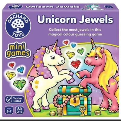 Image of Orchard toys Unicorn Jewels Colour Matching Game Gifts for Girls and Boys Mini Travel Games Kids, Toddlers, Children Educational 3+ Year Olds 3 7 2 4 Players