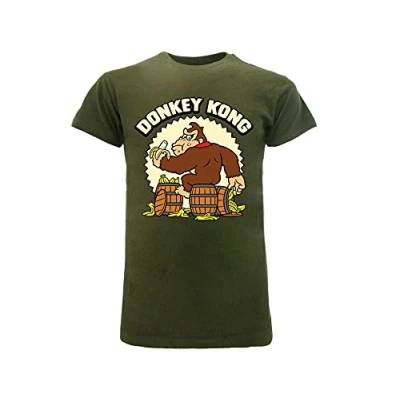 Image of Fashion UK T Shirt Donkey Kong Super Mario Bros Original Dark Green L