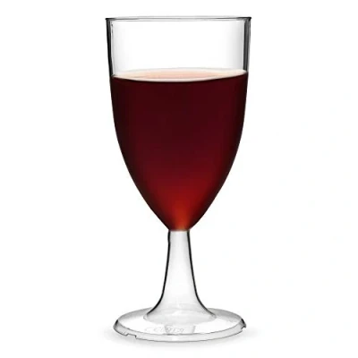 Image of Disposable Plastic Tulip Wine Glasses 215ml CE Lined at 125ml &amp; 175ml Set of 4