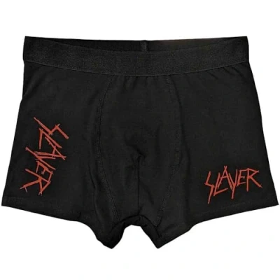 Image of Slayer Scratchy Band Logo Boxer Shorts L