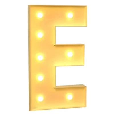 Image of 120cm 4ft Large Decorative LED Light Up Letter E, Marquee Sign, Mosaic Letters for Balloons Birthday Wedding Party Valentine&#039;s Day