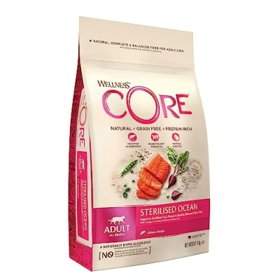 Image of Wellness CORE Sterilised Ocean, Dry Cat Food, Food for Cats, Grain Free, High Meat Content, Salmon &amp; Tuna, 4 kg