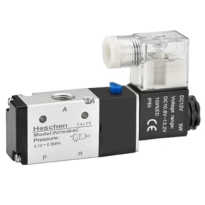 Image of Heschen Electrical Pneumatic Solenoid Valve 3V210 08 12VDC PT1/4 3/2 Way CE