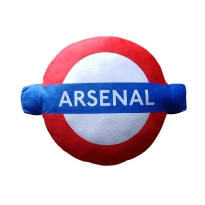 Image of London Underground Officially Licensed Arsenal Roundel Logo Cushion Cute Soft Plush for Kids and Collectors Transport