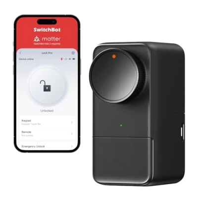 Image of SwitchBot Smart Lock Pro, Keyless Entry Door Lock, Fits Your Existing Euro Profile Cylinder, Add Hub 2 to Supports Matter, Alexa, Google, IFTTT
