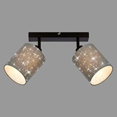 Image of Briloner Stofa downlight star décor, grey, 2 bulb