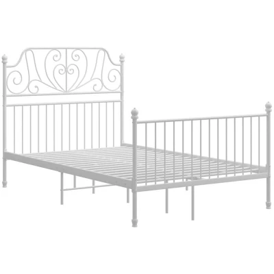 Image of vidaXL Bed Frame without Mattress White Metal 120x200 cm