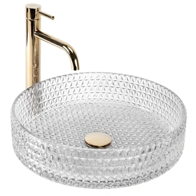 Image of REA U8881 Bathroom Sink Made of Glass Cristal 39 transparent U8881, Transparent, 40 x cm