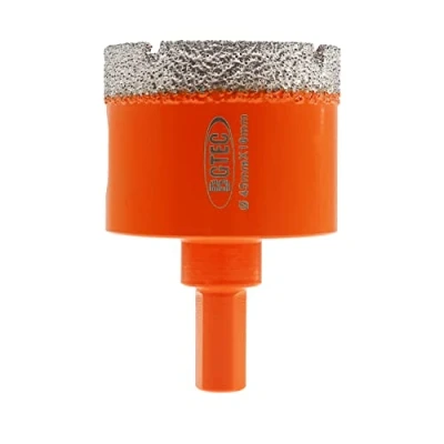 Image of BGTEC Diamond Core Drill Bits, 45mm Triangle Shank Hole Saw Bits for Ceramic Porcelain Tile Marble Granite Stoneware Quartz Vacuum Brazed Bit 65mm Length