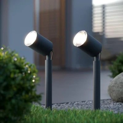Image of SolarCentre® Apollo Anthracite DualWhite Outdoor Solar Powered Spotlights (Set of 2)