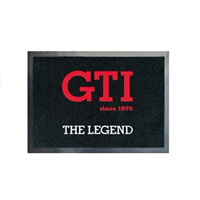 Image of BRISA VW Collection Volkswagen Foot Mat Doormat Rug Shoe Dirt Trapper with GTI Motif (GTI The Legend/Black)
