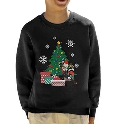Image of Cloud City 7 Katsuki Bakugo Around The Christmas Tree My Hero Academia Kid&#039;s Sweatshirt Black