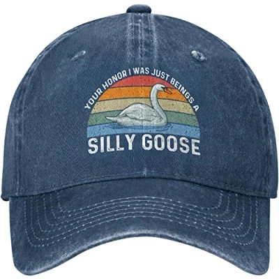 Image of Baseball Cap Silly Goose Hat Your Honor I was Just Beings A Women Trendy Hats Navy Blue