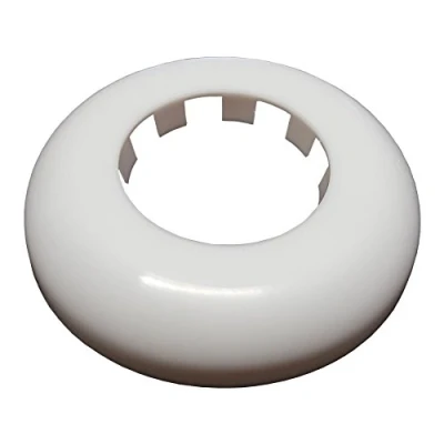Image of White Rosette Collar Rose Cover for Pipe Holes Covering Gaps Hiding 50mm