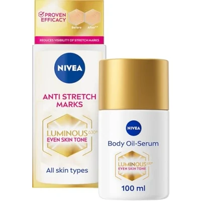Image of NIVEA Luminous 630 Body Oil Serum Anti Stretch Marks (100ml), Skincare with Visibly Reduces in 2 weeks, Starts Working From Day 1