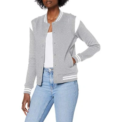 Image of Urban Classics Zipup sweatshirt, Women&#039;s, Size: Large, Grey white