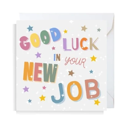 Image of Second Ave Good Luck In Your New Job Square Card Leaving Colleague Greeting