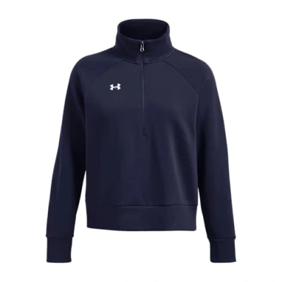 Image of Under Armour Women&#039;s UA Rival Fleece HZ Shirt Midnight Navy