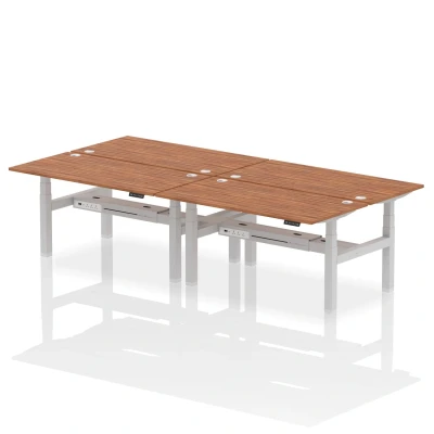 Image of Air B2B 1600x800mm Height Adjustable 4P Bench Desk CP Oak/Silver
