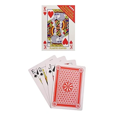 Image of Henbrandt Gigantic Playing Cards for All Ages Jumbo A4 Plastic Coated Deck Parties Picnics Garden Games Indoors and Outdoors Family Party Game