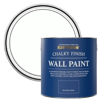 Image of Rust Oleum White Matt Emulsion Wall Paint Chalk 2.5L