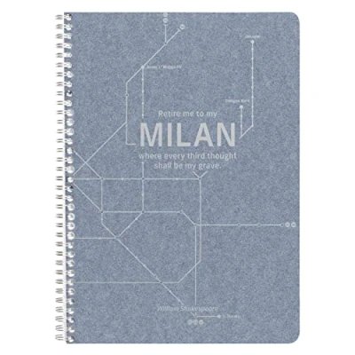 Image of Clairefontaine 83535C A Jeans Paper Spiral Notebook New York/Paris/Berlin/London/Milan Subway Train Patterns A4 21x29.7 cm 148 Lined Pages with 90g Bloc Margin 5 visuals, deliver. Random