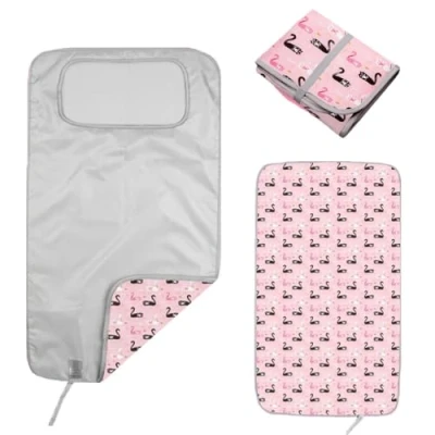 Image of Hamur Home Portable Nappy Changing Mat Pad Waterproof 40 X 70 Cm Reusable Travel Baby Change Machine Washable (Swan)