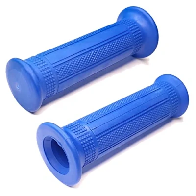 Image of cyclingcolors Motorcycle Handlebar Grips 22 mm (7/8 inch) 24 (1 Universal Scooter Moped Non Slip Rubber (Blue)