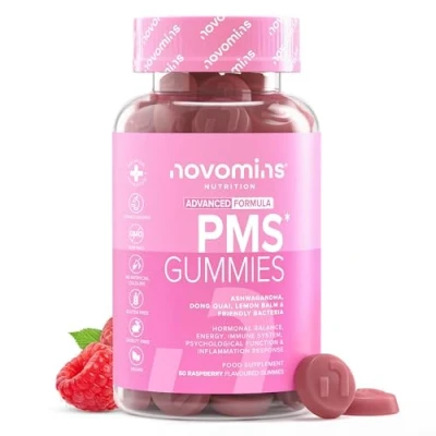Image of PMS Gummies Vegan Supplements for Women with Probiotics Women, Vitamin B6, Magnesium Hormone Balance 60 Novomins