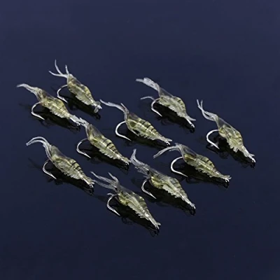 Image of 20Pcs Shrimp Lure Baits Soft Simulate Fishing Set Artificial Casting Lures with Single Hook