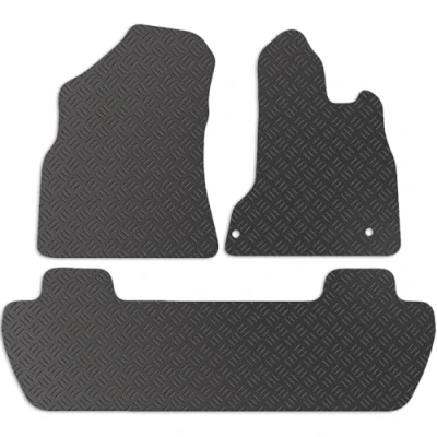 Image of Carsio Rubber Car Mats For Citroen Berlingo Multispace 2008 2018 Tailored Fit Floor Mat Set Complete Accessory Black Custom Fitted All Weather &amp; Heavy Duty, Anti Slip Backing with Clips