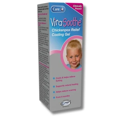 Image of Care ViraSoothe Gel, Chickenpox Relief, Cools and Soothes Skin, Suitable 6+ Months Old, Supports Natural Healing, Helps Stop The Itch, Clinically Proven Effective Relief Against Symptoms, 75g Gel