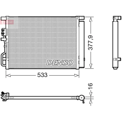 Image of 97606D7000 Condenser DENSO DCN41018 with dryer R134a HYUNDAI: Tucson, KIA: Sportage IV