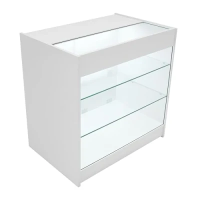 Image of White Shop Counter led Light k 900mm Lockable Sliding Doors 2