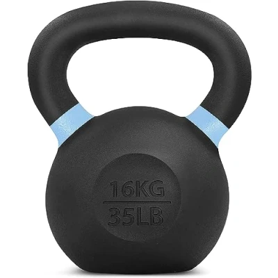 Image of Yes4All QCG3 Powder Coated Kettlebell Weight, 16 kg, Light Blue
