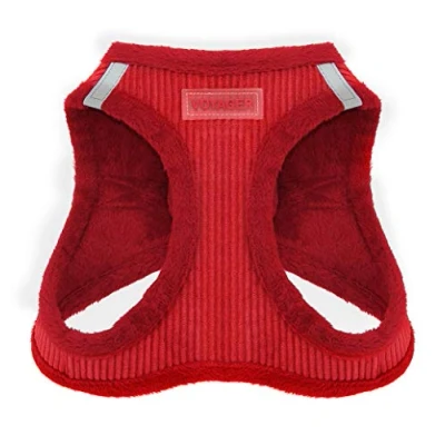 Image of Voyager Step In Plush Dog Harness Soft Plush, Vest for Small and Medium Dogs by Best Pet Supplies (Red Corduroy), XS (Chest: 13 14.5&quot;)
